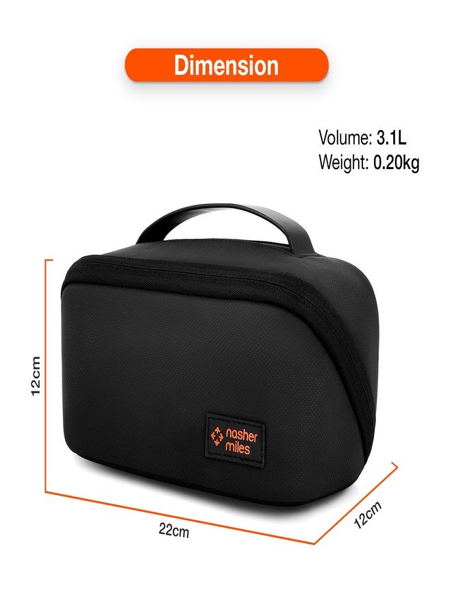 Nasher Miles Dock Toiletry Kit 180° Opening Cosmetic Bag | Polyester Travel Pouch Organizer | Multipurpose Storage Compartments & Carry Handle | Travel Accessory for Men & Women (Black) - Image 5